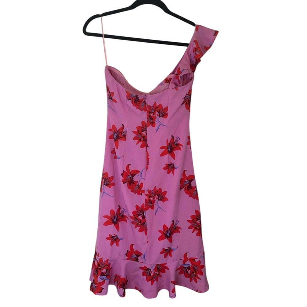 Likely Lois Pink Floral One-Shoulder Dress Size 4 - Picture 3 of 6
